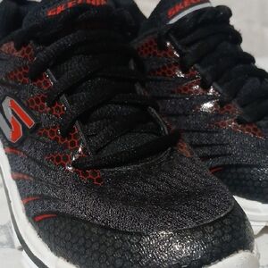 Skechers Kids Black and Red Athletic Sneakers